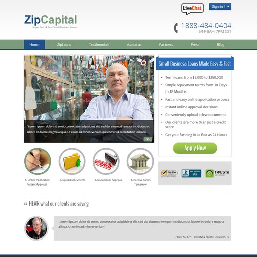 ZipCapital needs a new website design