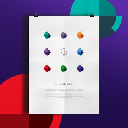 Vivid and colorful logo for Resonate