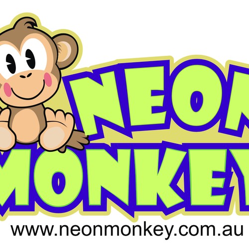 logo, character design for neon monkey