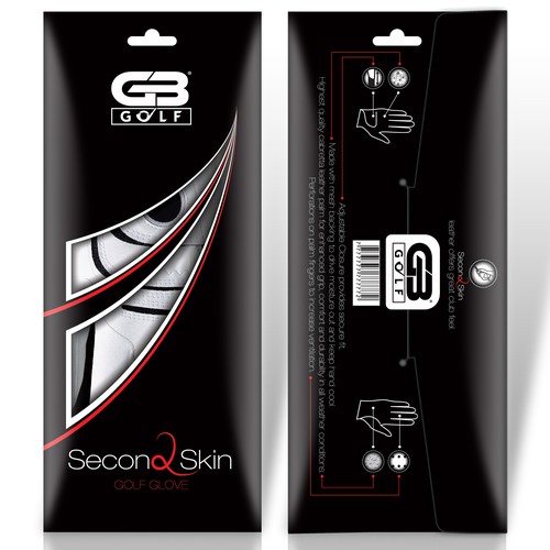 Create sleek golf glove packaging for Grip Boost