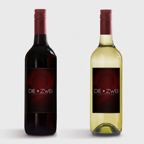 swiss wine label design concept
