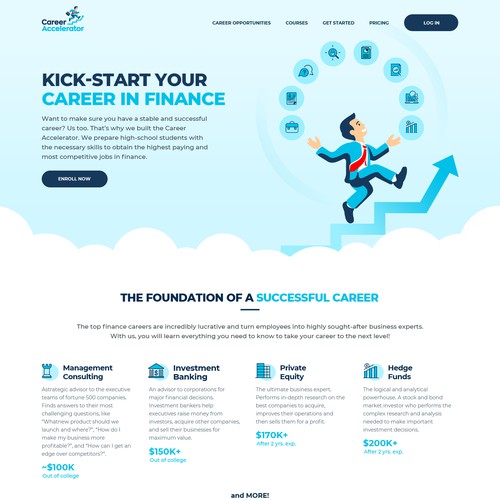 Career Prep Service looking for modern, sophisticated, and playful design to appeal to overachievers / parents.