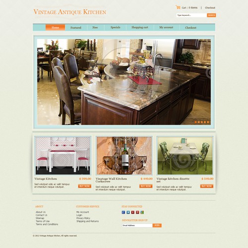 New website design wanted for Vintage Antique Kitchen