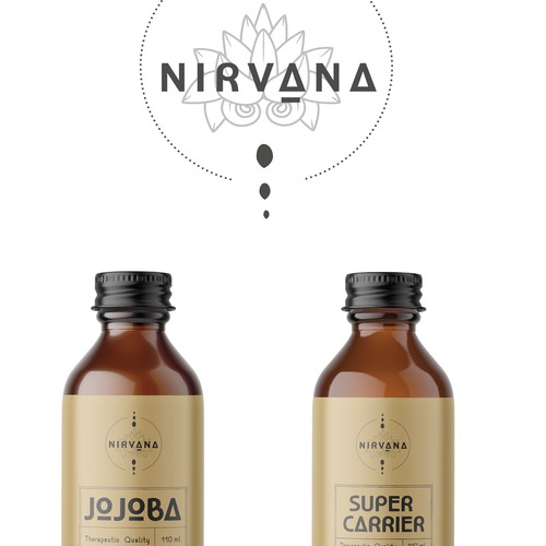 NIRVANA logo & labels for Essential Oils
