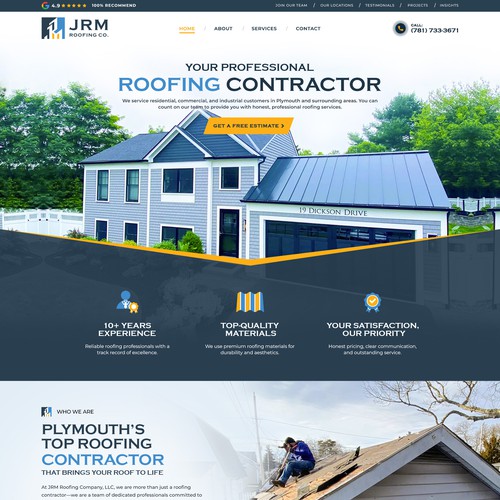 Modern Website for Roofing and Construction Company