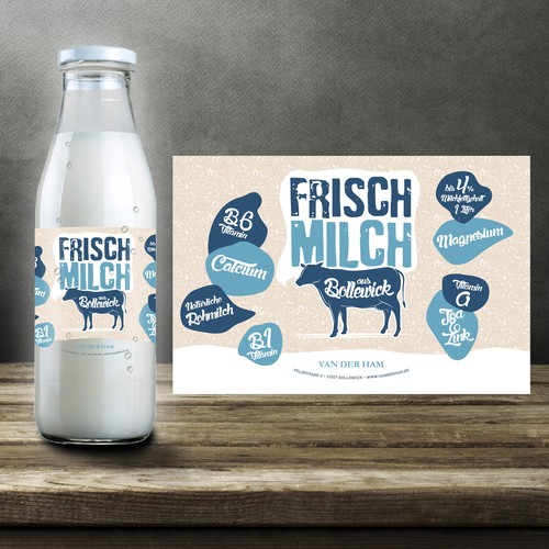 Erstellt ein hübsches Design für Milchflaschen