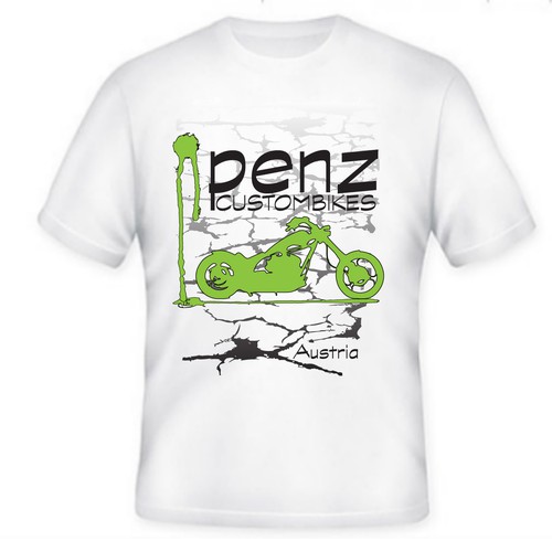 Create a shirt-design for PENZ Custombikes