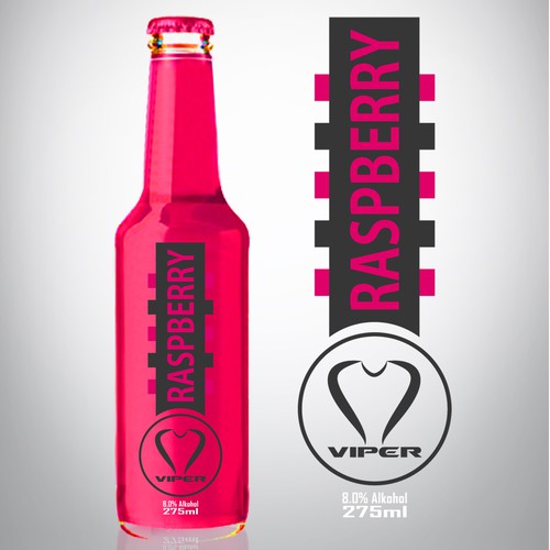 Design the label for Viper: a fruit-flavored alcoholic beverage