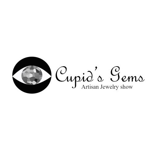 Create an elegant logo for the Cupid's Gems Jewelry Show