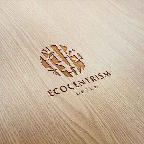 Eco friendly logo for a brand selling wood and bamboo recycled products