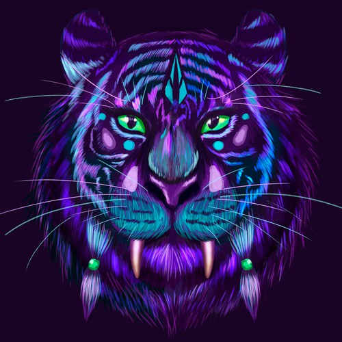 Tiger illustration for  women's clothing