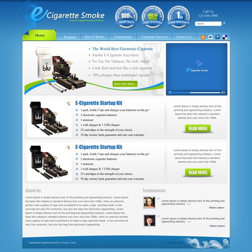 Complete Site Design Needed For E-Cigarette Online Site