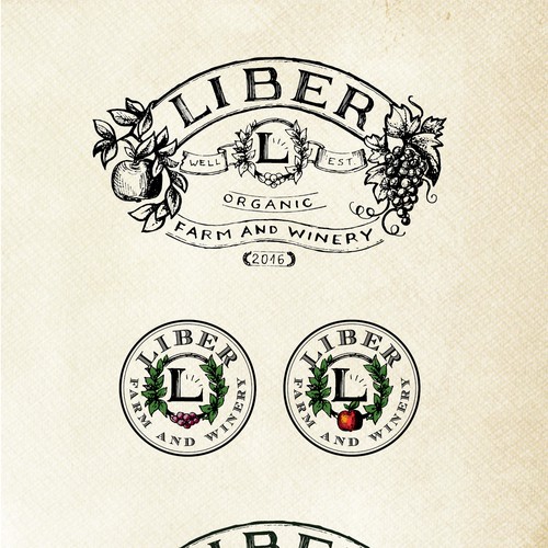 Logo and variants for a farm/winery