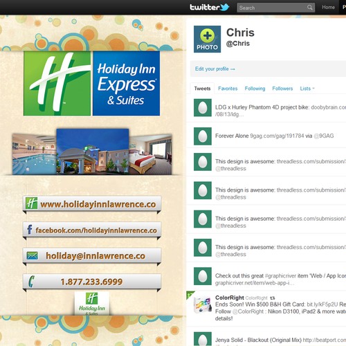 Holiday Inn Express & Suites needs a new twitter background