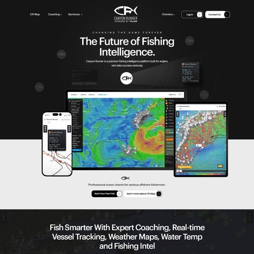 Website design for premium fishing intelligence platform