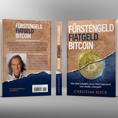 Book cover for a cryptocurrency Bitcoin