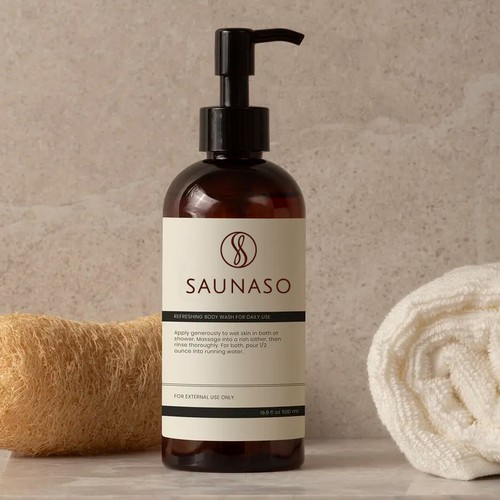 Design a logo and branding for a Premium Sauna Scent brand