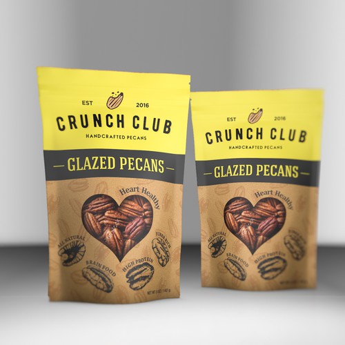 Playful packaging design for Glazed pecans