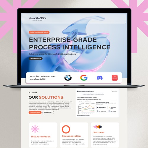 A redesign of a home page