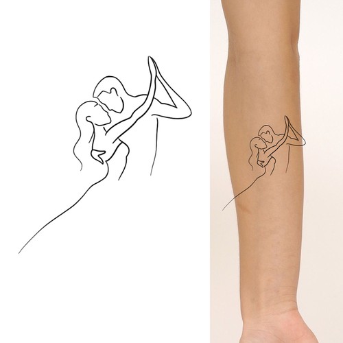 minimal dance tattoo