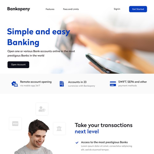 Banking landing page design 