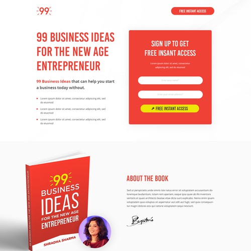 Book Landing Page Design