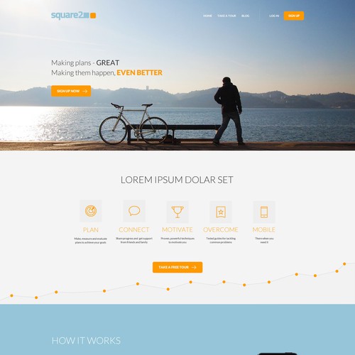 Simple Home Page Design for goal tracking web app - Clear direction given