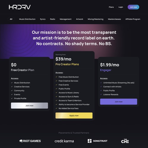 HRDRV Website Design