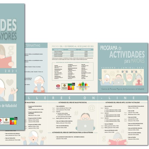 triptico y cartel para actividades de mayores