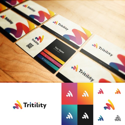 Abstract logo with abstract gradients for Tritility.