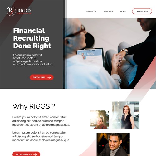 Web Page Design for a Financial Recruiting Company