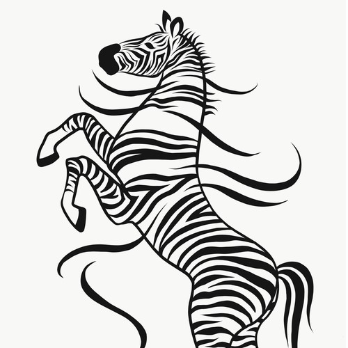 Zebra with falling stripes