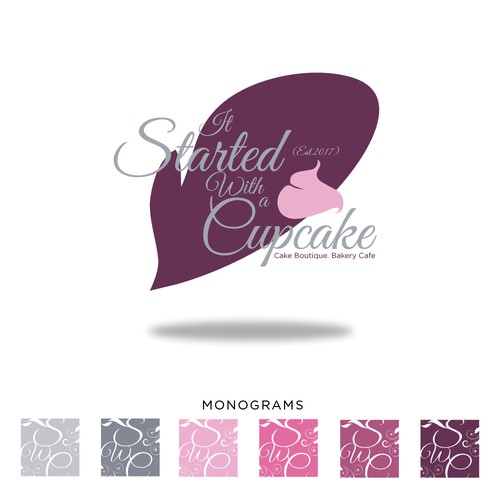 Logo design and Monogram for a modern patisserie