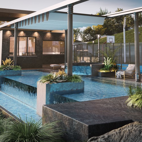 3D Rendering for a pool (view 2)