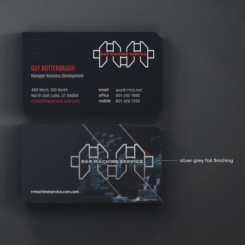 Business Card design for a machine service company