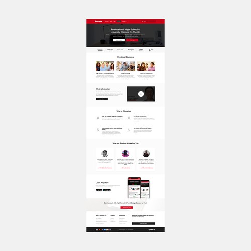 Educator Landingpage Design