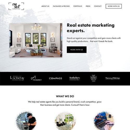 Squarespace website for real estate marketing company