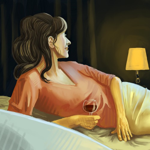 Lady watching soap opera