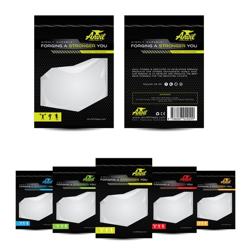 Packaging design for Anvil fitness equipment  