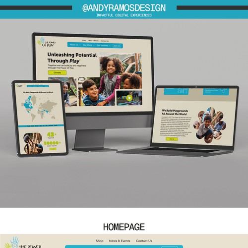 Web Design for a Toronto non-profit that helps underserved youth by building playgrounds all around the world