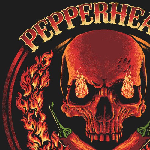 Death Skull and Hot Pepper Crossbones for Pepperhead TShirt