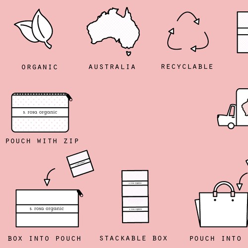 Icons for Organic Tampon Packaging
