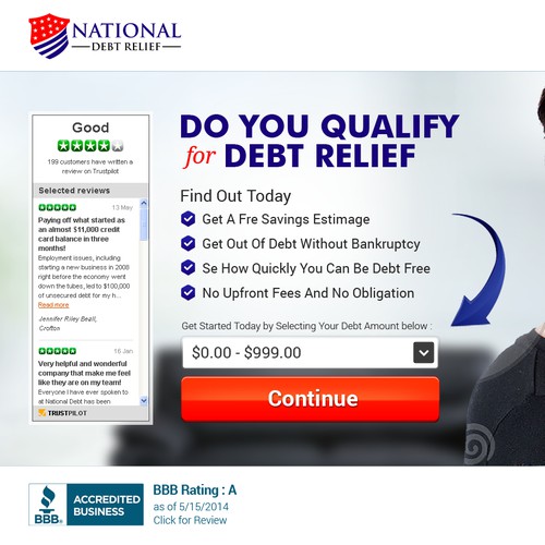 Financial services company looking for new high converting landing page