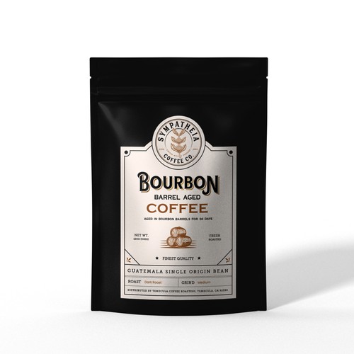 A retro coffee packaging label