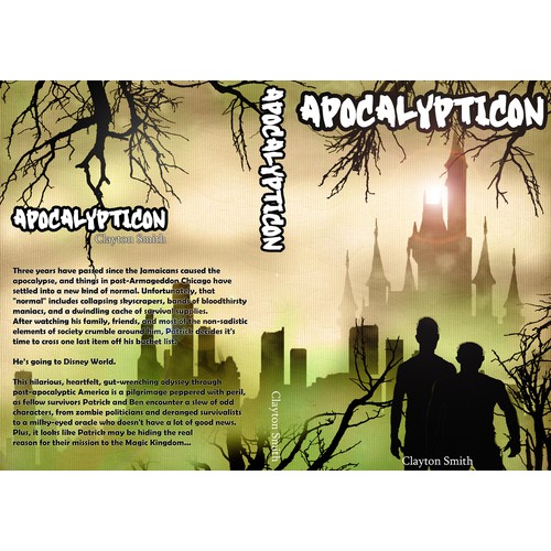A comic-book style book cover my novel, Apocalypticon