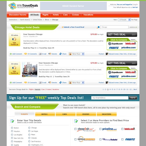 GUARANTEED 1-Page Web 2.0 for User Generated Travel Deals Site