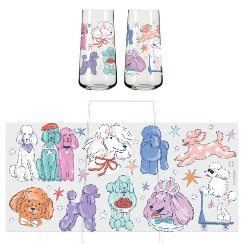 Glasses with poodles