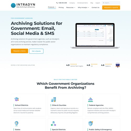 Government Archiving Landing Page – Intradyn