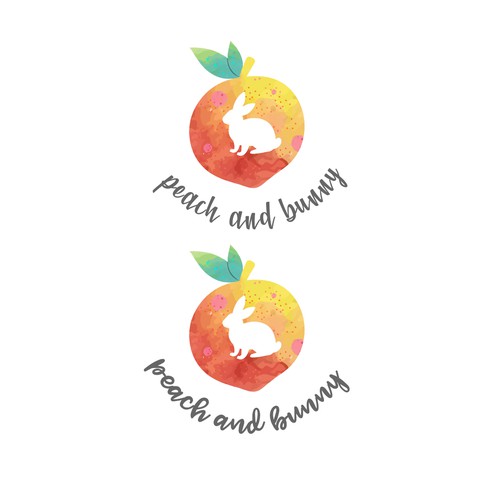 Peach and bunny Logo design 