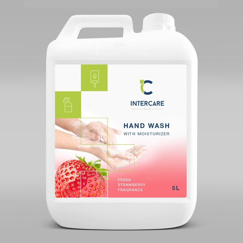 Fresh Strawberry Hand Wash Label design